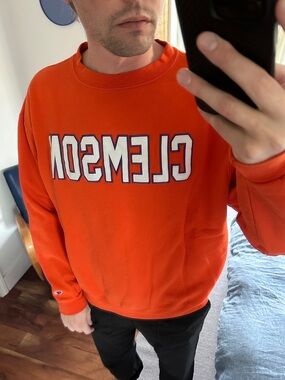 Champion XL Orange Clemson Crewneck Sweatshirt